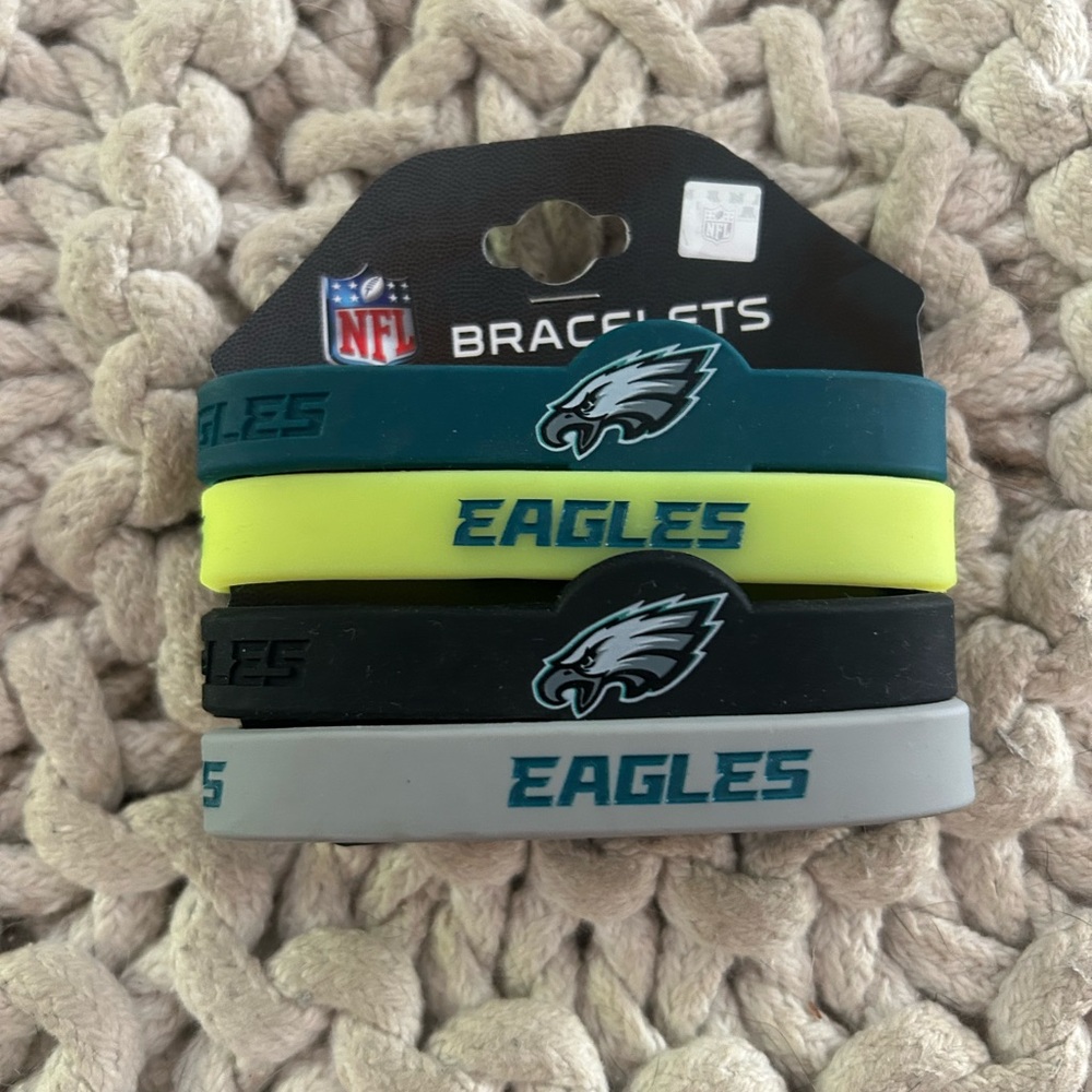 NFL Eagles Bracelet Set - Green, Black, Gray